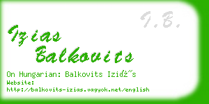 izias balkovits business card